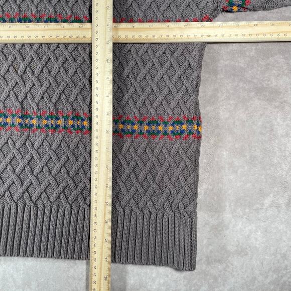 Vintage Eddie Bauer Grey Multicolor Cozy Knitted Sweater - Picture 4 of 7